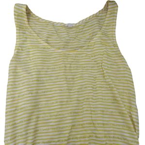 J.Crew Yellow and White striped Sequin Tank Top. Size Small